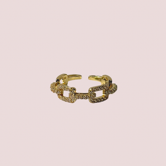 Maia Pavè Gold Cuban Link Ring