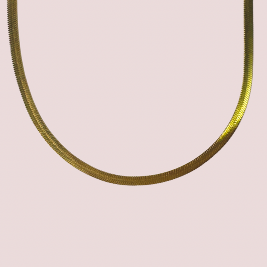 4mm Ophelia Herringbone Flat Snake Chain Necklace