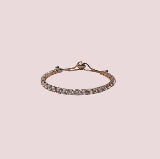 Gemma Rose Gold Adjustable Tennis Bracelet