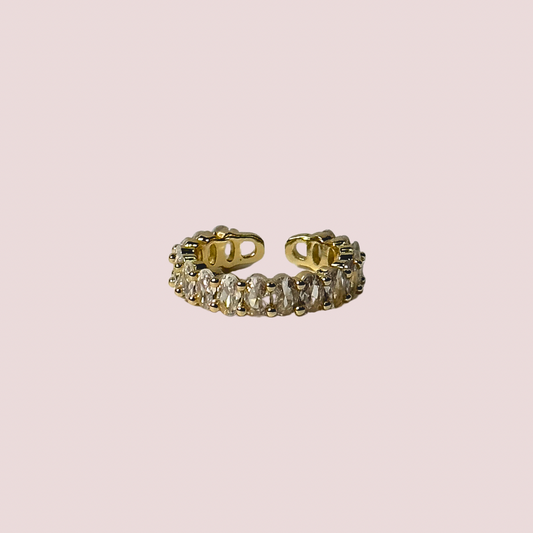 Elara Gold Oval Cut Eternity Ring