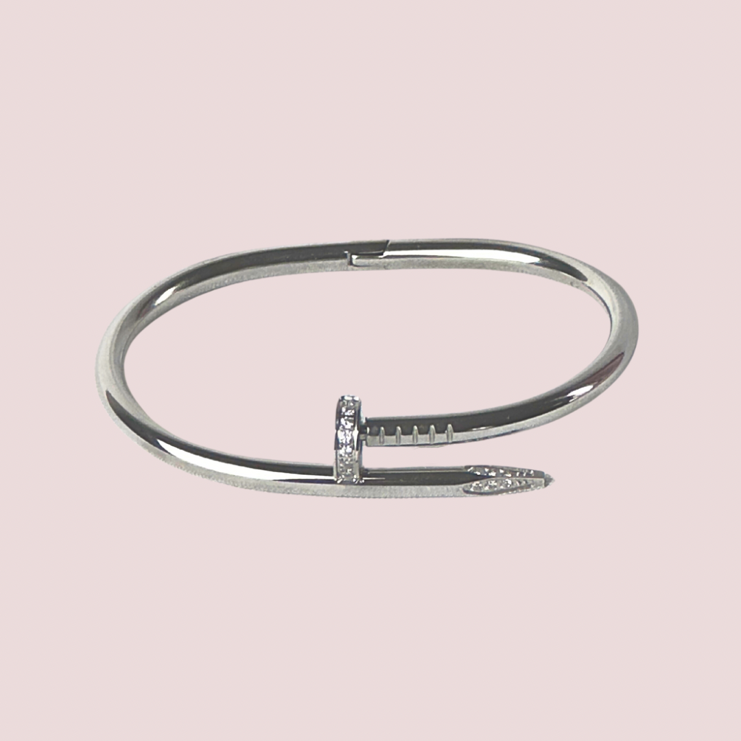 Cara Partly Embellished Pavè Bangle