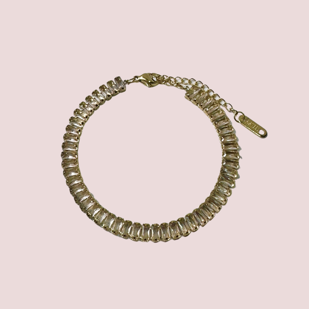 Opulent Baguette Tennis Bracelet - Champagne