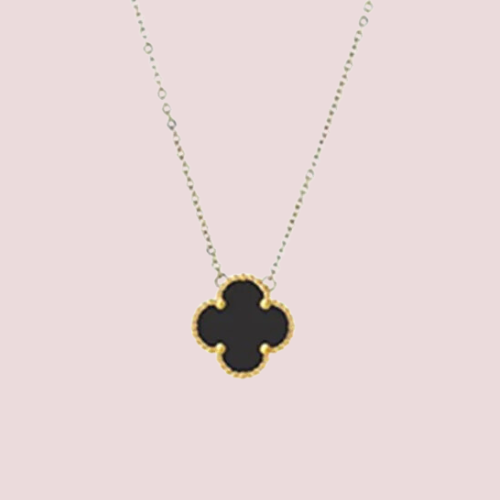 Clover Collection - Two Toned Embellished Clover Necklace