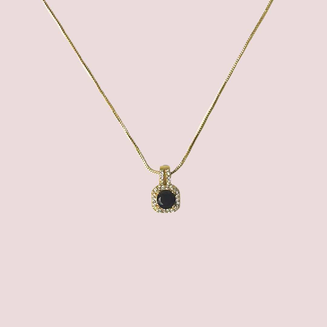 Gold Pave Crystal Pendant Necklace