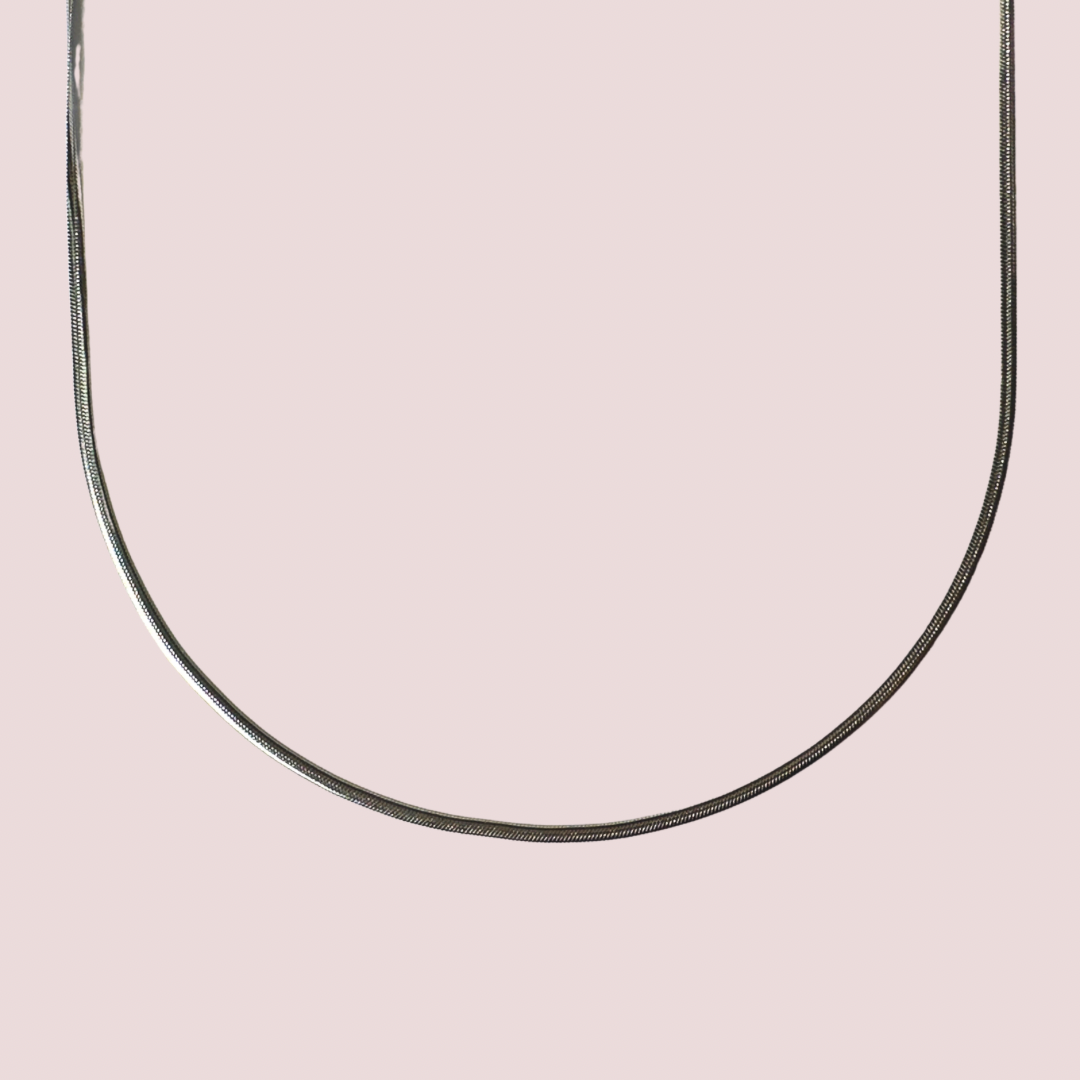 1.2mm Ophelia Herringbone Flat Snake Chain Necklace