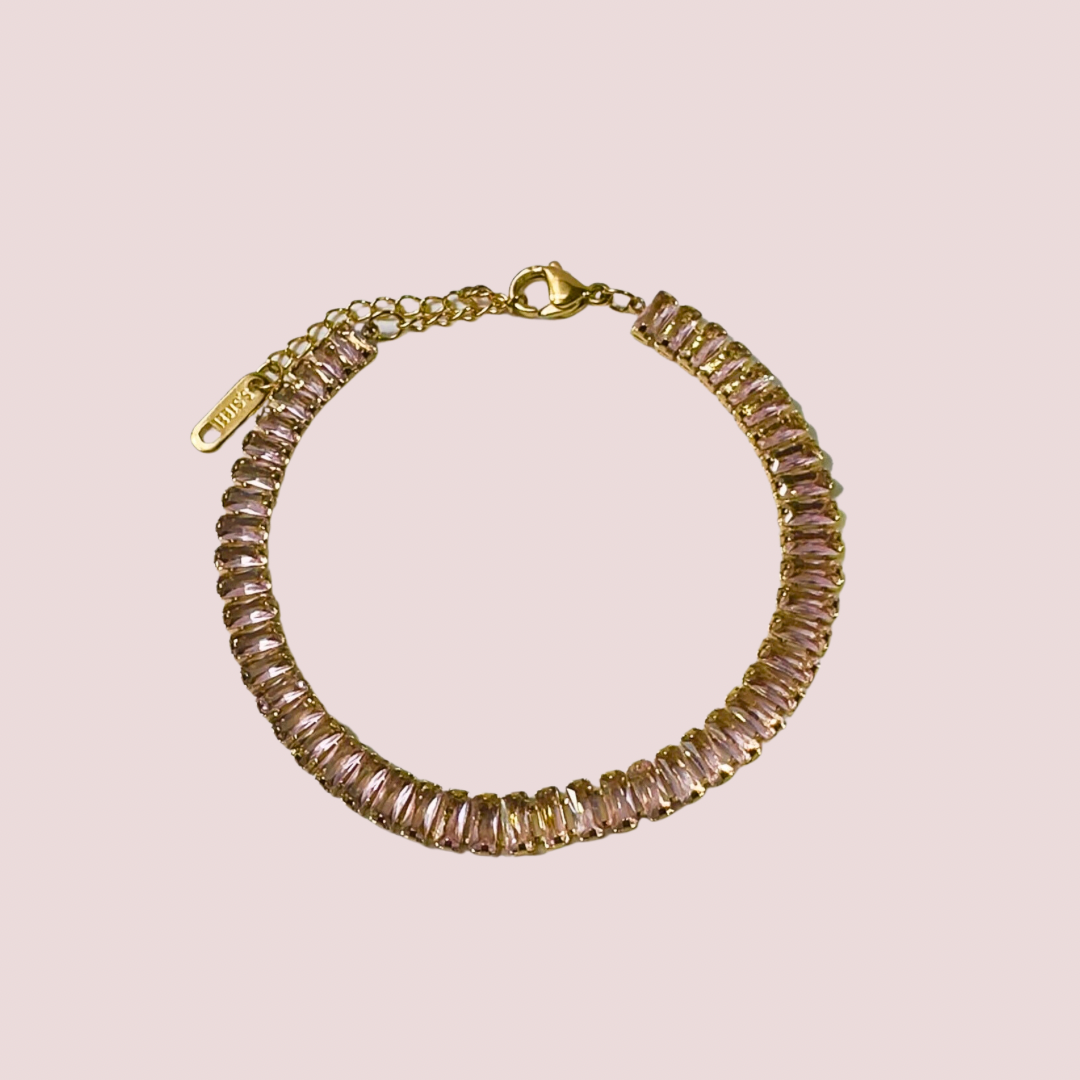 Opulent Baguette Tennis Bracelet - Rose