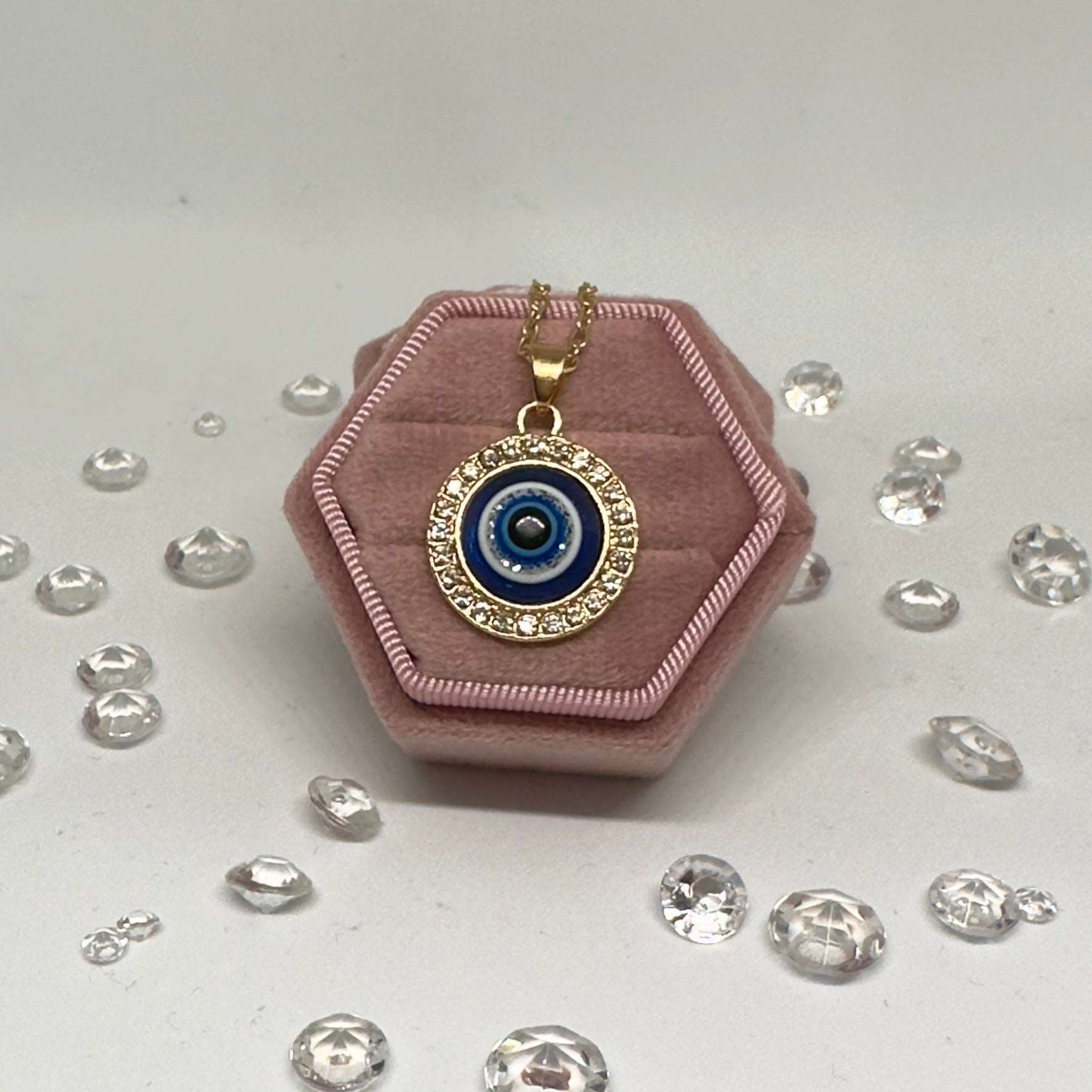 'Tara' - Gold Zirconia Evil Eye Necklace