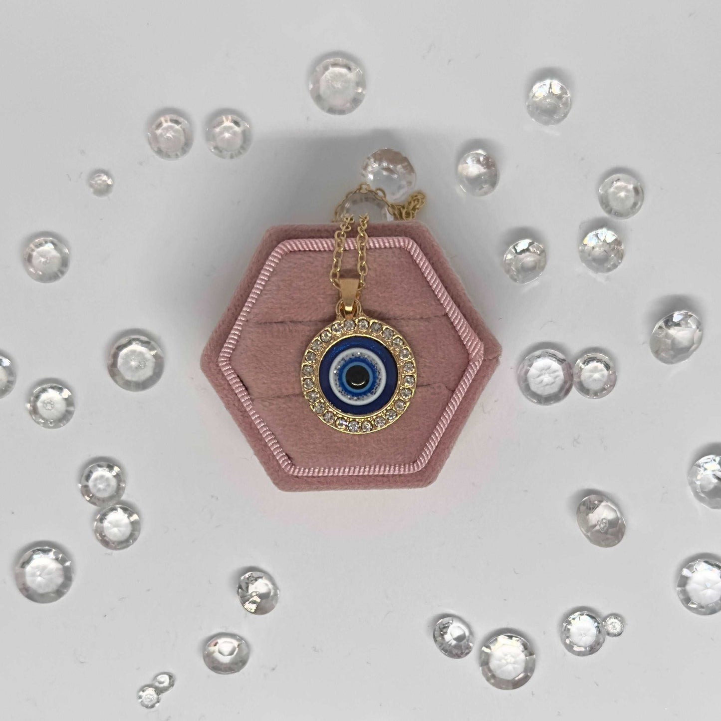 'Tara' - Gold Zirconia Evil Eye Necklace