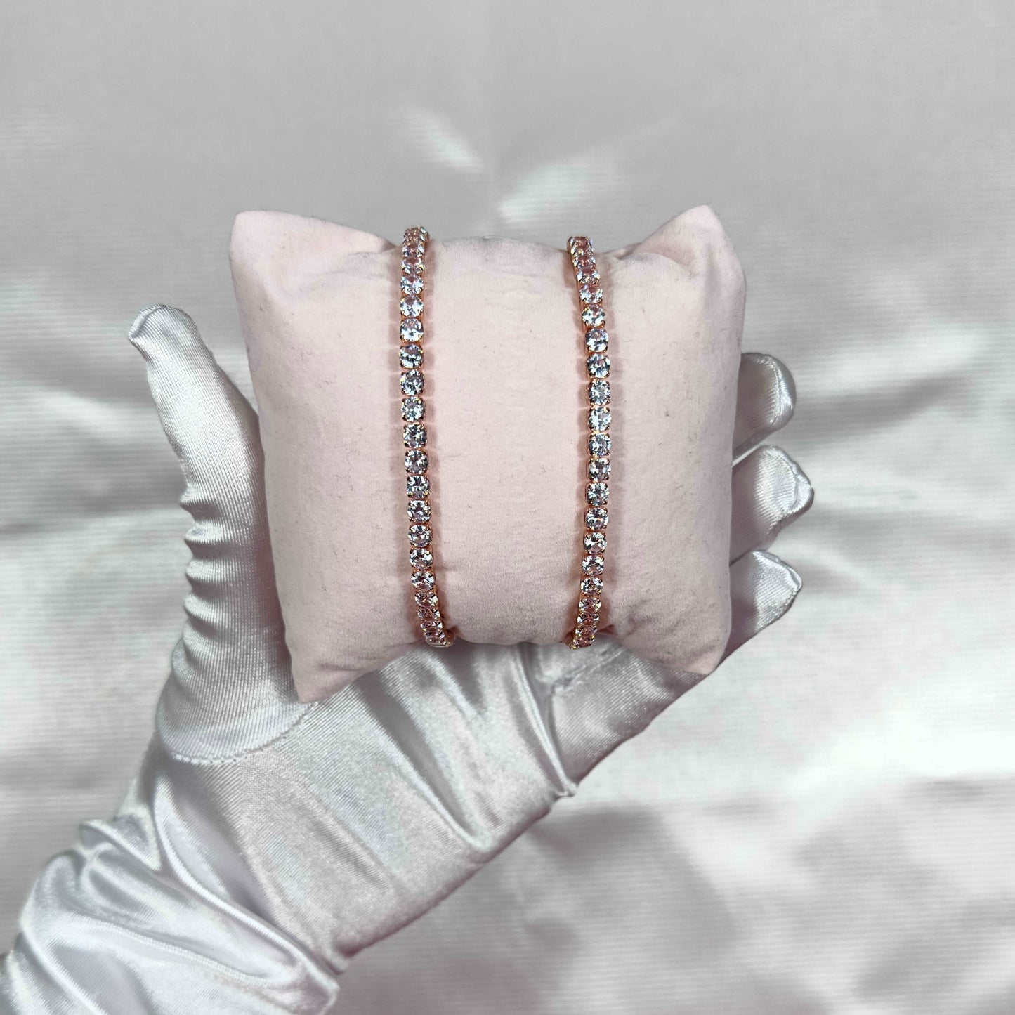 'Gemma' - Rose Gold Adjustable Tennis Bracelet