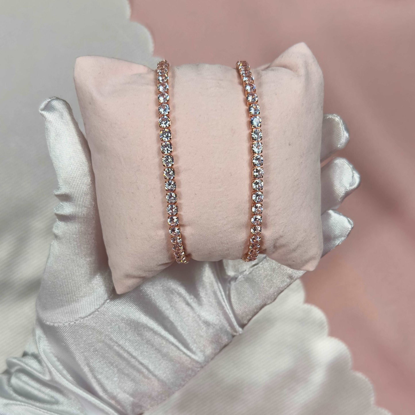 'Gemma' - Rose Gold Adjustable Tennis Bracelet