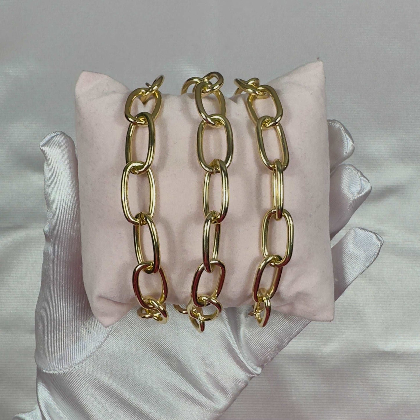 'Ava' - Gold Wide Link Fashion Bracelet