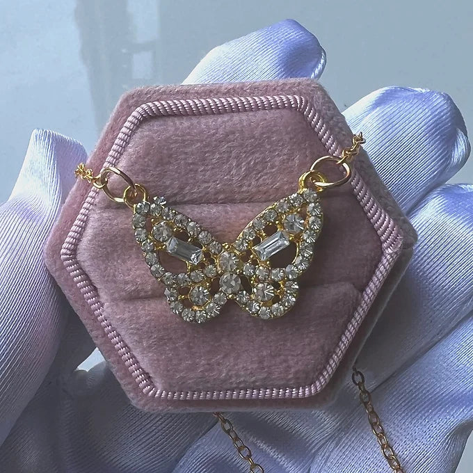 'Kaia' - Gold Zirconia Butterfly Necklace