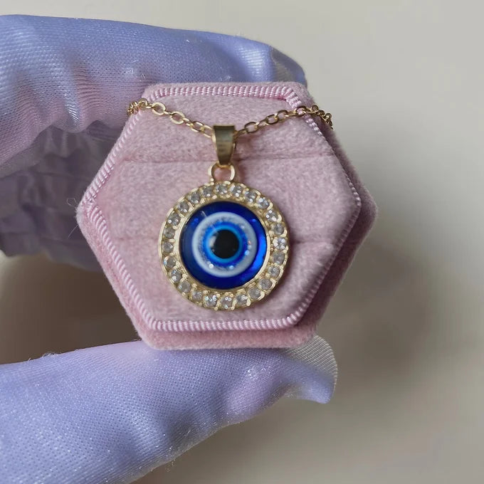 'Tara' - Gold Zirconia Evil Eye Necklace