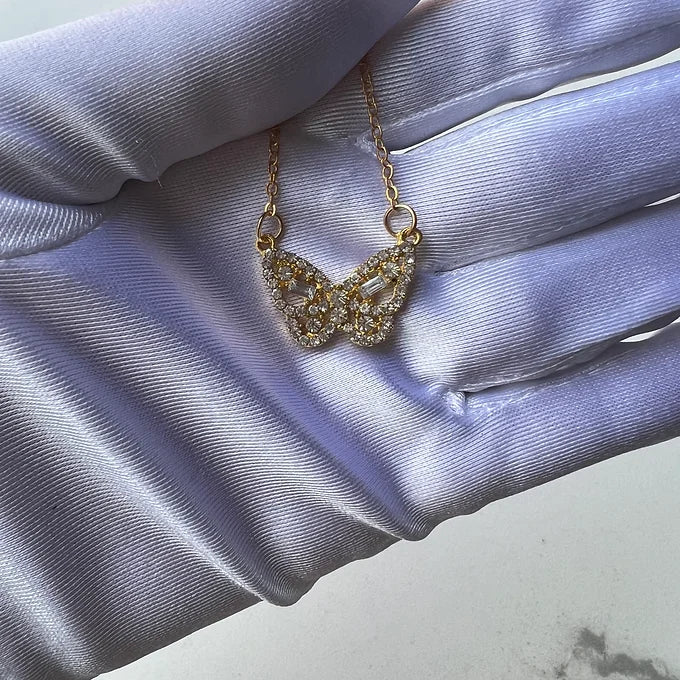 'Kaia' - Gold Zirconia Butterfly Necklace